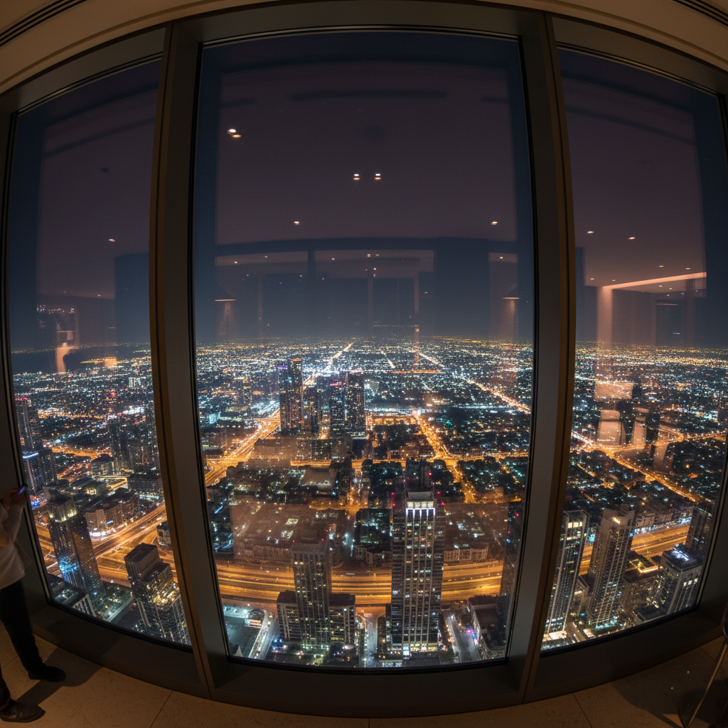 Spectacular Dubai fountain show at night with water jets illuminated in colorful lights and Burj Khalifa tower glowing in background