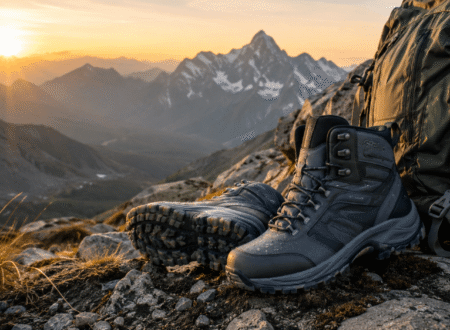 Best hiking boots in 2026 on a mountain trail showing waterproof protection and rugged traction