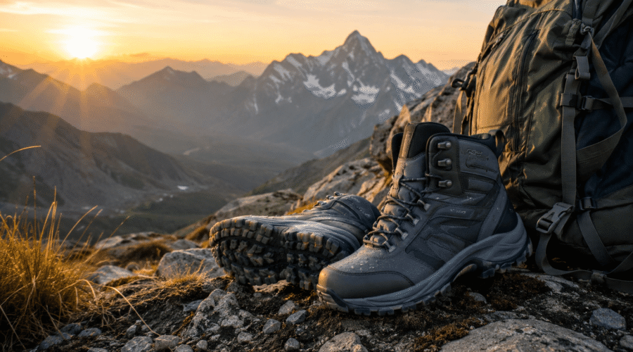 Best hiking boots in 2026 on a mountain trail showing waterproof protection and rugged traction